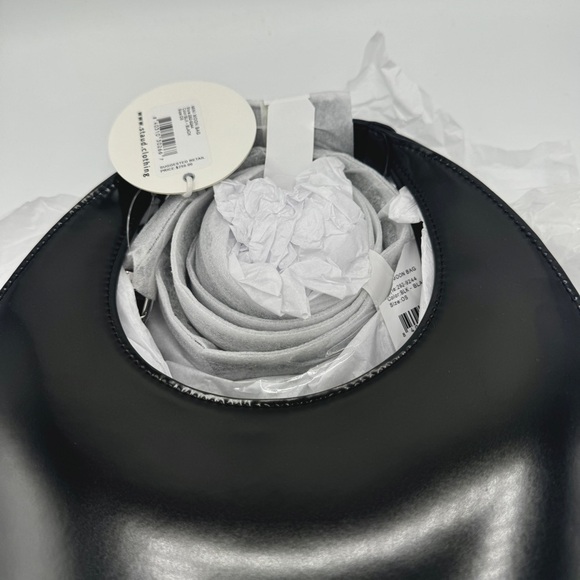 NWT Staud Mini Moon Purse in Polished Black Leather, Crossbody Bag , Brand NEW - Picture 10 of 17